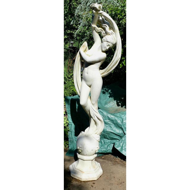 Vintage Art Nouveau Weathered Statue of Dancer, 1960 For Sale - Image 6 of 9