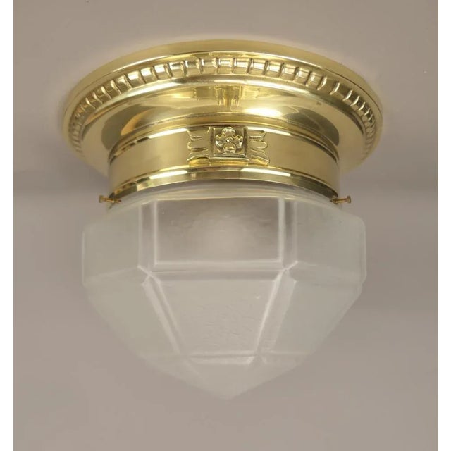 Art Deco Austrian Ceiling Lamp with Glass Shade, 1920s For Sale - Image 10 of 10