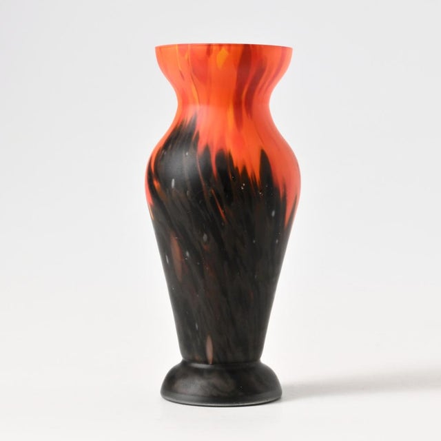 Orange Spatter Glass Vase from Brüder Frankl, 1920s For Sale - Image 4 of 11