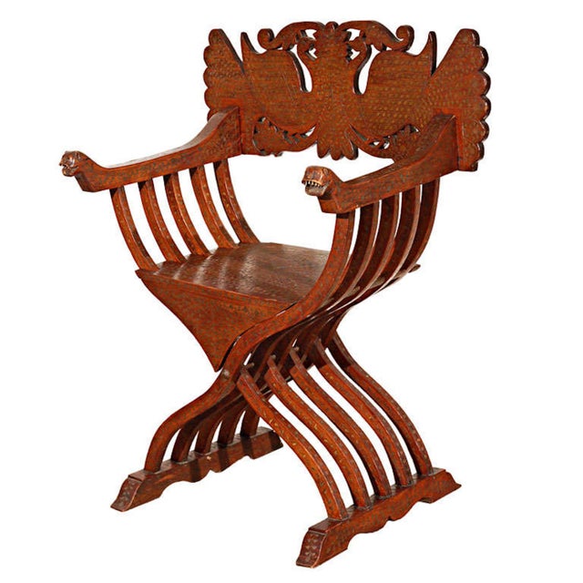 19th Century Anglo-Indian Brass Inlaid Savonarola Chair With Peacocks For Sale - Image 12 of 12