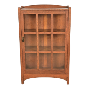 L. & J. G. Stickley Antique Mission Oak Arts and Crafts Bookcase Cabinet, Circa 1910