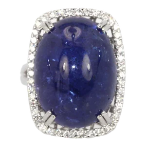Tanzanite 35.39 Ct Cabochon High Dome Ladies Ring Size 6.5