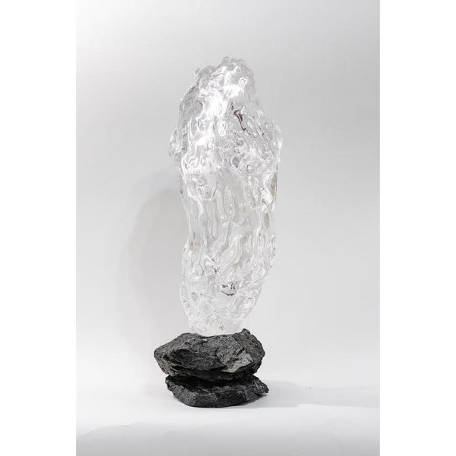 Contemporary Arctic Circle Series Sculpture #3 in Glass and Stone by Szkło Studio For Sale - Image 3 of 6