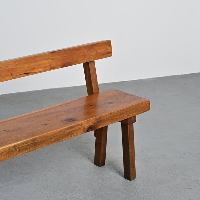 Mid-Century Modern Bench attributed to Christian Durupt for La Plagne, 1960s For Sale - Image 3 of 12