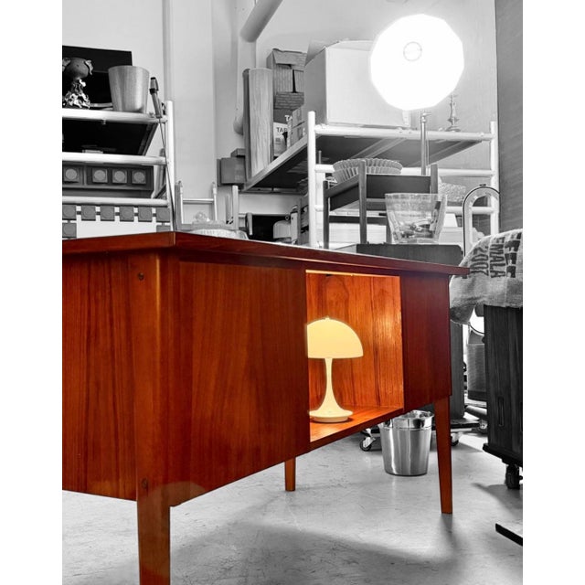 Mid 20th Century Vintage Danish Teak Freestanding Desk, 1960s For Sale - Image 5 of 9