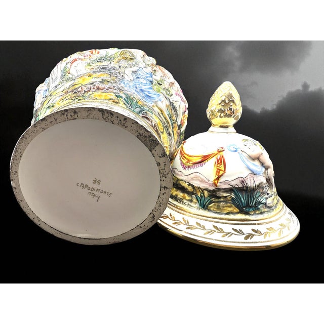 Ceramic Mythological Ceramic Art Vase attributed to Capodimonte For Sale - Image 7 of 18