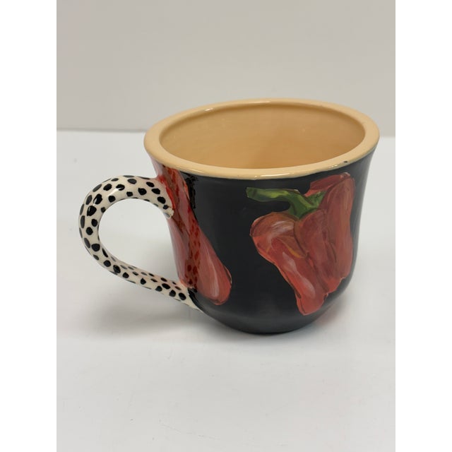 Yellow Vintage Droll Designs Hand Painted Ceramic Teacups - Set of 3 For Sale - Image 8 of 14