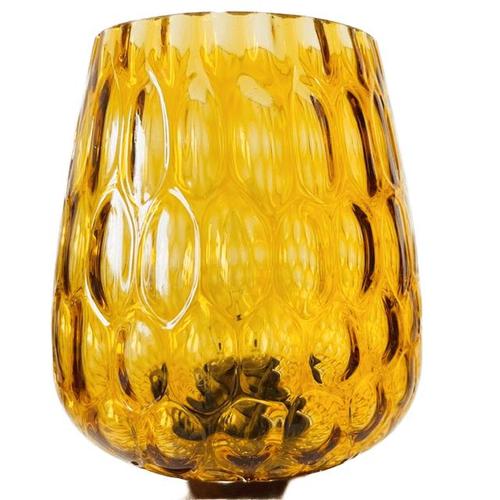 Mid-Century Danish Table Lamp in Amber Glass, Teak and Brass, 1970s For Sale - Image 6 of 8