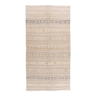 Vintage Circa 1940 Tan Turkish Kilim Flatweave Rug 5'5 X 10'8 For Sale