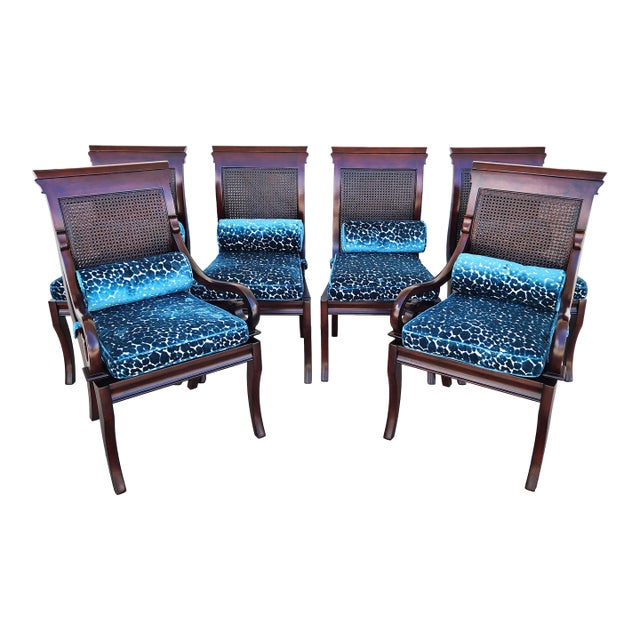 Stanley British Colonial Dining Chairs American Craftsman Collection Set of 6 For Sale