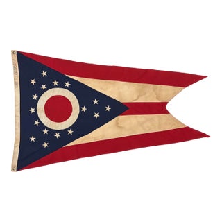 Vintage Sewn Cotton State Flag of Ohio For Sale