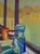 Blue Glass Jar on Windowsill Oil Painting For Sale