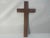 Wood Art Deco Crucifix: Gold Gilt Jesus, Walnut Cross (9.75" Tall) For Sale - Image 7 of 9