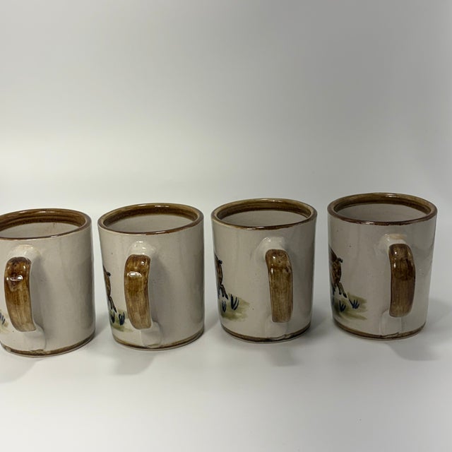 Coffee Vintage Louisville Stoneware Pig Mug Set Kentucky Pottery Farmhouse Coffee Cups - Set of 4 For Sale - Image 8 of 14