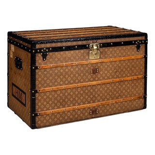 Antique French Malle Haute Trunk in Woven Canvas from Louis Vuitton, 1900 For Sale