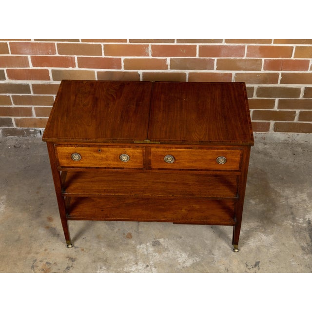 English 19th Century Metamorphic Table with Lift Top, Drawers and Shelves For Sale - Image 9 of 12