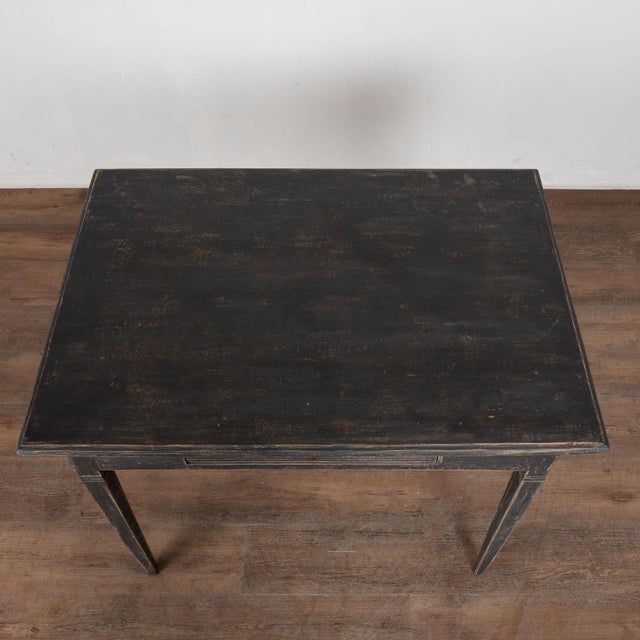 19th Century Swedish Black Side Table With Single Drawer For Sale - Image 4 of 14