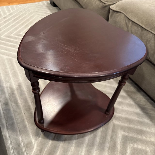 Vintage Heart Shape Wood Side Table | Chairish