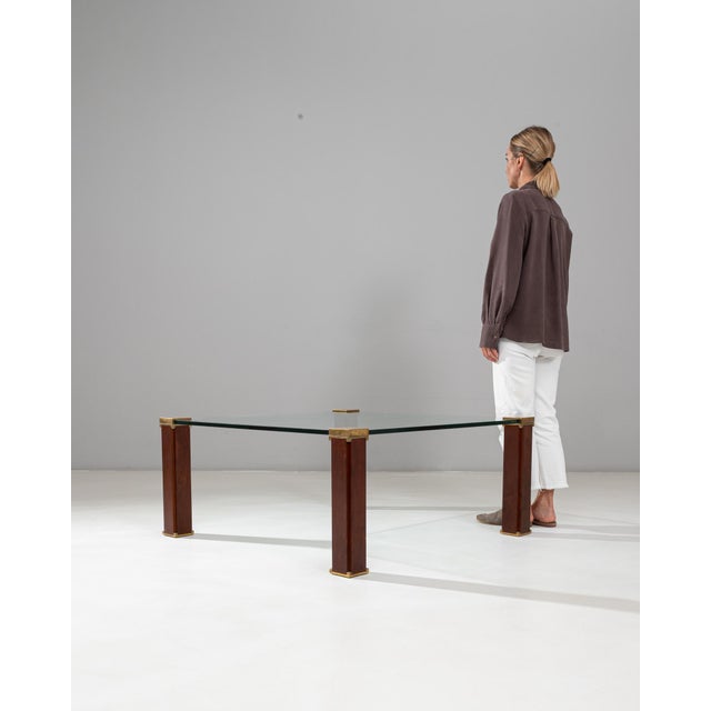 Glass 1970s Dutch T66 Glass & Brass Coffee Table By Peter Ghyczy For Sale - Image 7 of 18