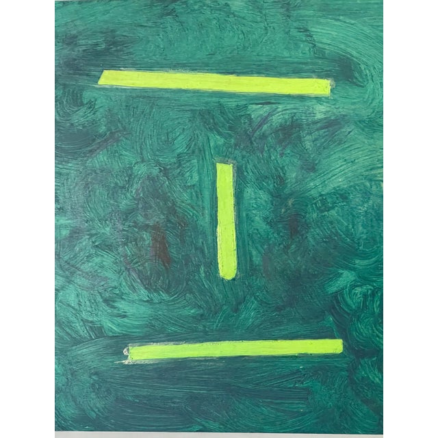 Abstract Abstract in Green - Mixed Media on Board by Elia For Sale - Image 3 of 4