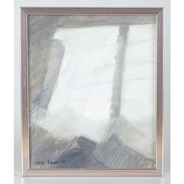 Allan erwö, swedish artist. “väggens former ii”. Oil on canvas. 1978 a subtle and atmospheric painting in shades of grey...