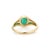 Metal Luxurious Bezel Set 14k Gold Rich Emerald Signet Ring Size 5 For Sale - Image 7 of 11