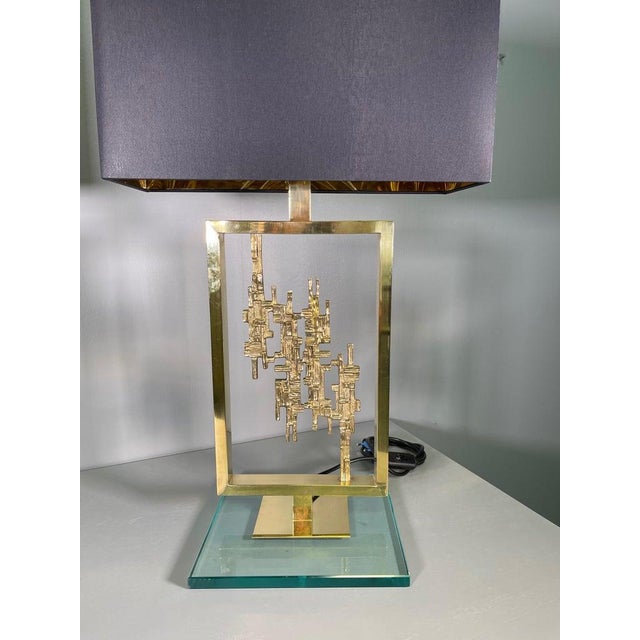 1970s Monumental Lamps in Brass and Carrara Marble, Italy, 1980s, Set of 2 For Sale - Image 5 of 12