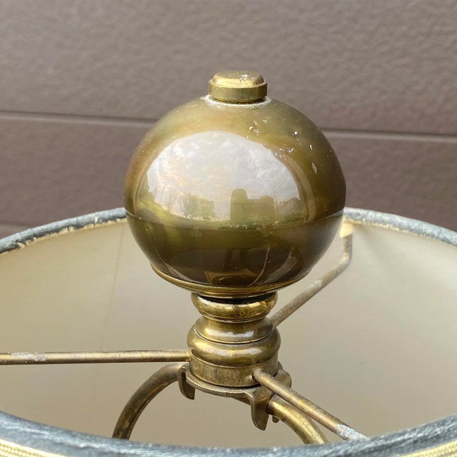 Late 20th Century Hart Associates Brass & Faux Finished Wood Table Lamp For Sale - Image 5 of 13