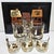Mid-Century Modern 1950s Mid Century Modern Couroc Monterey Fish Rocks Glasses Set of 8 With Tray For Sale - Image 3 of 18