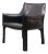 Cab 414 Chair in Black Stitched Leather attributed to Mario Bellini for Cassina, 1980s For Sale