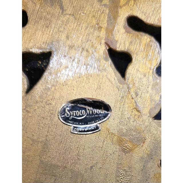 Gold VNT MCM Syroco Wood Gold Gilt Panels Fruit & Bow Garland Wall Hanging Decor XL For Sale - Image 8 of 11