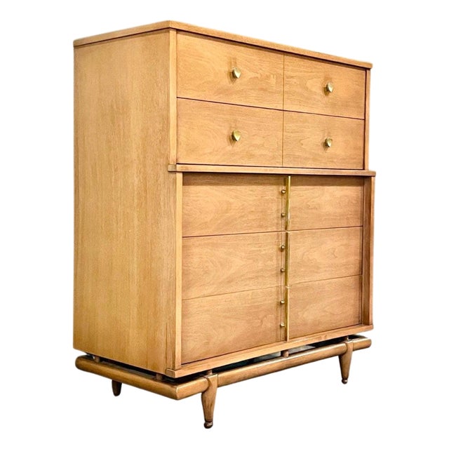 Kent Coffey the Sequence Mid Century Modern Highboy Dresser C. 1960s, Attributed For Sale