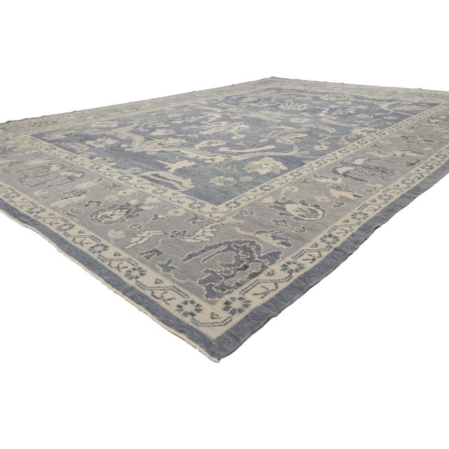 52905 Contemporary Turkish Oushak Rug, 09'11 x 14'00. The Serene Reverie: A Contemporary Turkish Oushak Masterpiece of...