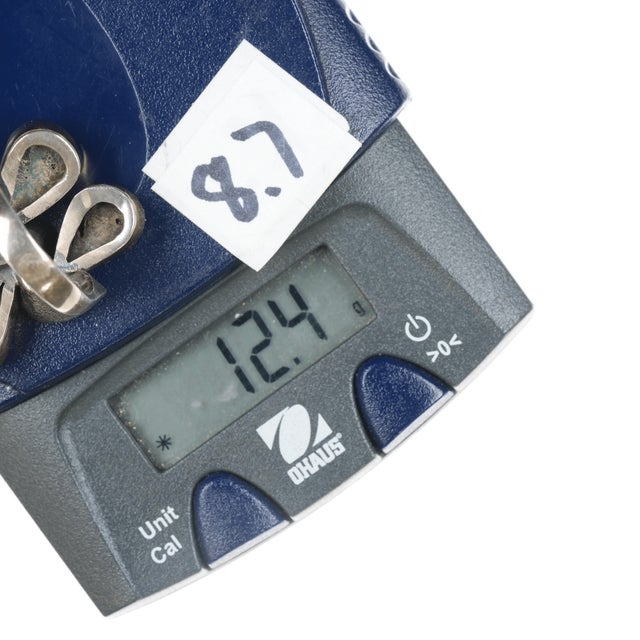 Sz6 Barbaros Yasar Bora Sterling turquoise freeform ring For Sale - Image 10 of 10