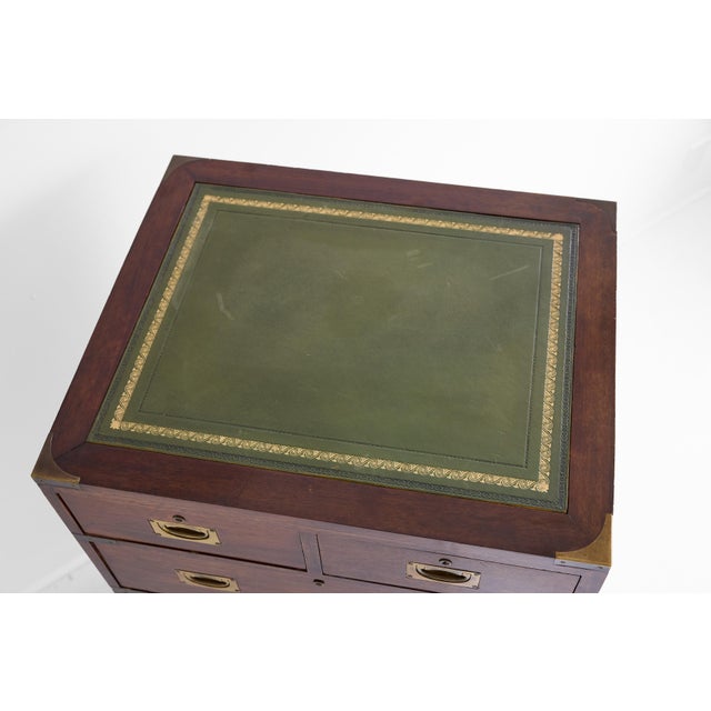 English Campaign Chest & Secretary in Mahogany With Brass Fittings For Sale - Image 13 of 18
