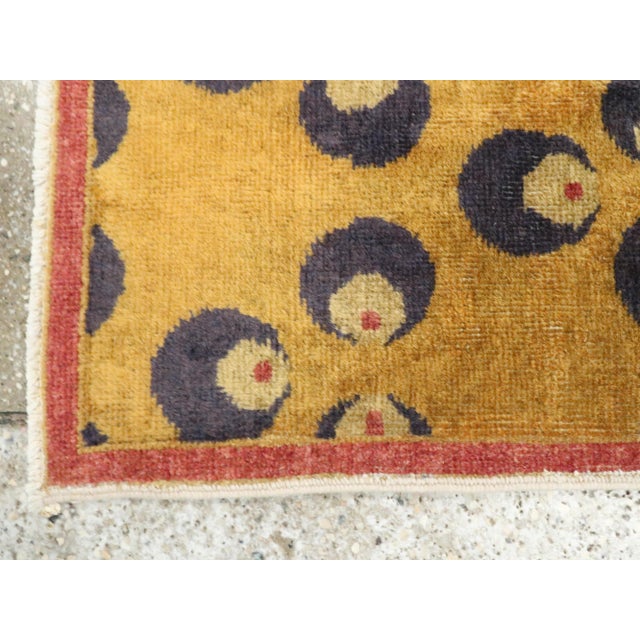Mid 20th Century Galerie Shabab Collection Mid-20th Century Turkish Art Deco Throw Rug For Sale - Image 5 of 7