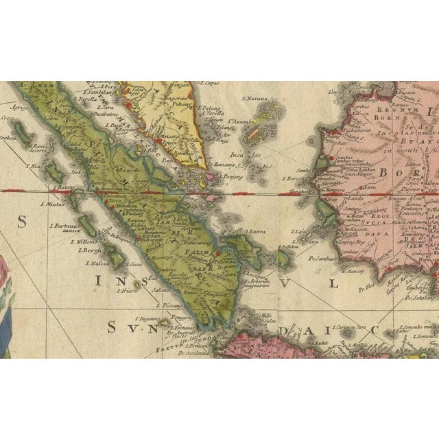 Hand-Colored Map of Southeast Asia and the East Indies, 1748 For Sale - Image 3 of 7