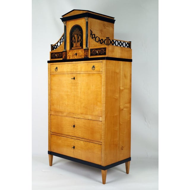 Classicist Secretaire in Maple, 181 For Sale - Image 8 of 13