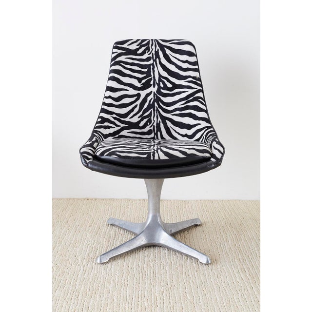 MidCentury Chromcraft Zebra Swivel Dining Chairs Set of 4 Chairish