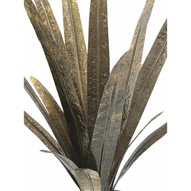 Mid-Century Modern Gilt Palm Table or Floor Lamp in the style of Tommaso Barbi, Italy, 1960s For Sale - Image 3 of 8
