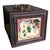 1900 - 1909 Antique Chinese Painted Wood Jewelry Box With Mirror and Brass Fittings For Sale - Image 5 of 10