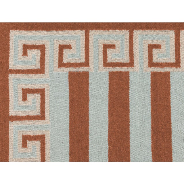 Part & Parcel Goods Wool Stripe Runner, 2’6” x 12', Sky Blue, Topaz and Eggshell For Sale - Image 4 of 4