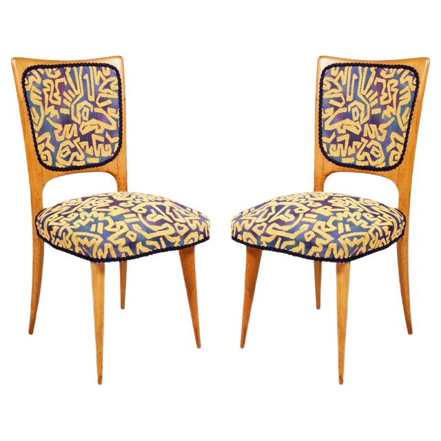 Set of Vintage Italian Maple Side Chair For Sale