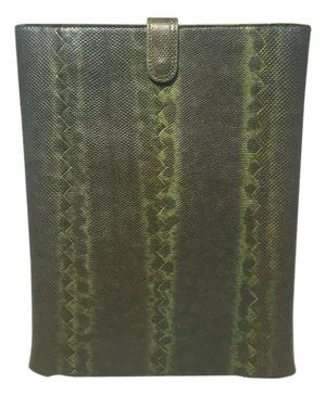 Bottega Veneta Green Lizard IPad Case