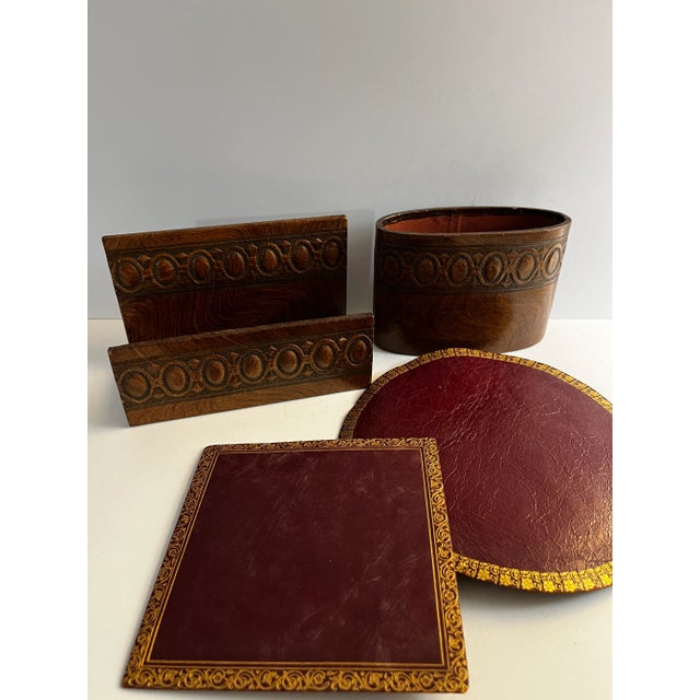 Vintage Italian Desk Set- 4 Pieces For Sale - Image 4 of 8