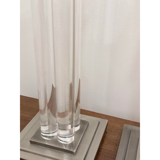 Robert Abbey Acrylic Lucite Lamps, a Pair For Sale - Image 11 of 12