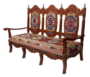 Vintage Three-Seater Sofa with Kilim Cover, 1990s