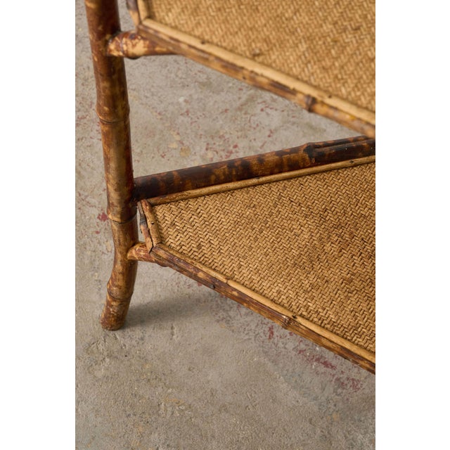 Brown 19th Century Three-Tier English Tiger Bamboo Corner Shelf For Sale - Image 8 of 9