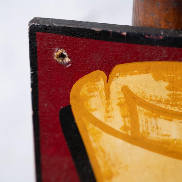 Metal Vintage Silver & Gold Trade Sign For Sale - Image 7 of 8