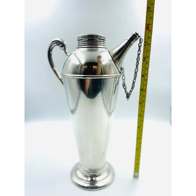 Antique Classic Art Deco Silver Cocktail Shaker/Picher by Renown Silversmiths, Australia For Sale - Image 12 of 13